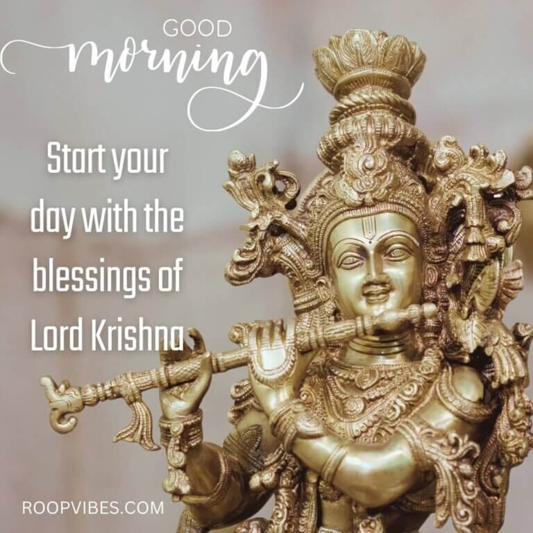 Good Morning Image With Caption Of Lord Krishna | Roopvibes