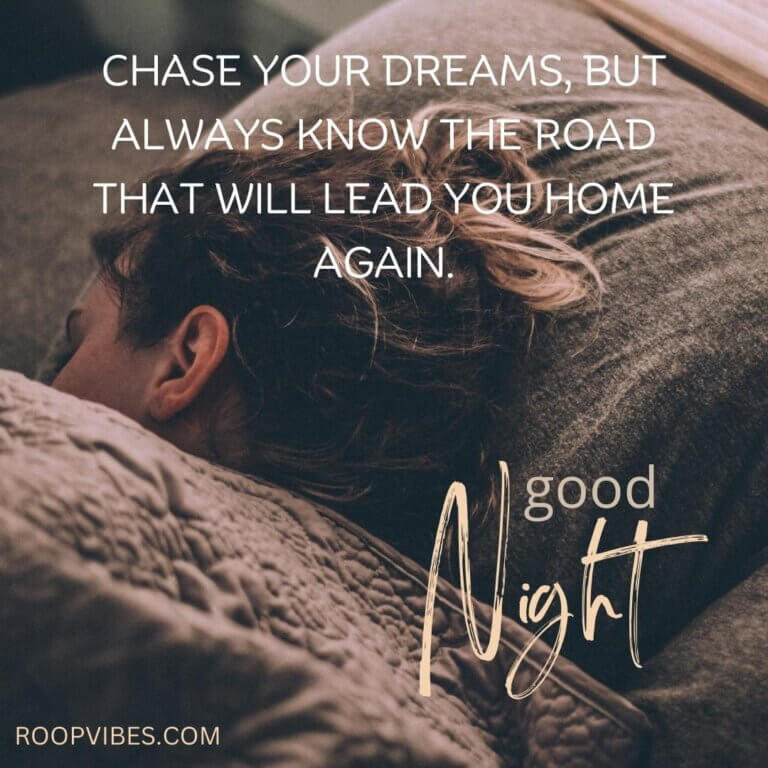 Good Night Image With Quote On Chasing Your Dreams | Roopvibes