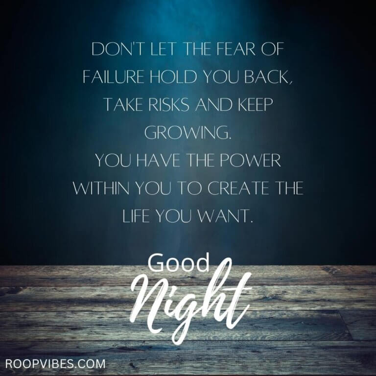 Good Night Image With Quote On Fear Of Failure | Roopvibes