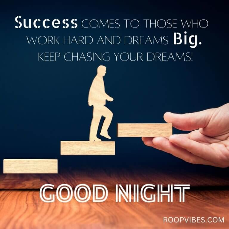 Good Night Image With Success Quote | Roopvibes
