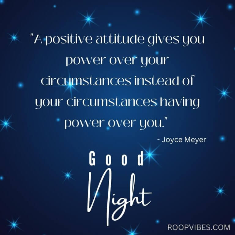 Quote On Positive Attitude With Goodnight Wish | Roopvibes