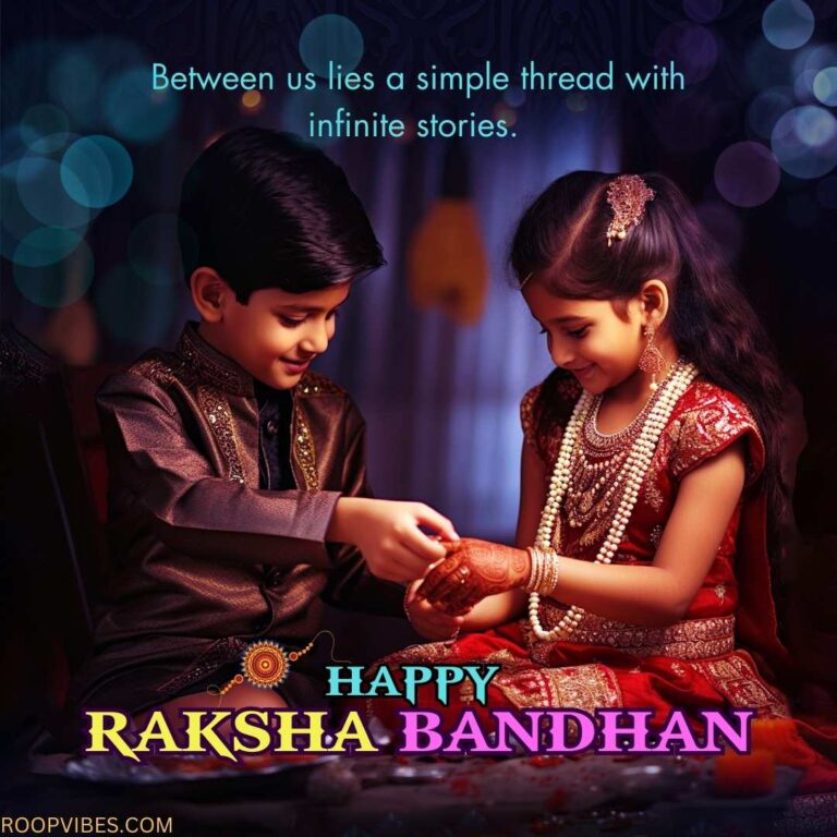 Brother And Sister Performing Raksha Bandhan Rituals With Wish
