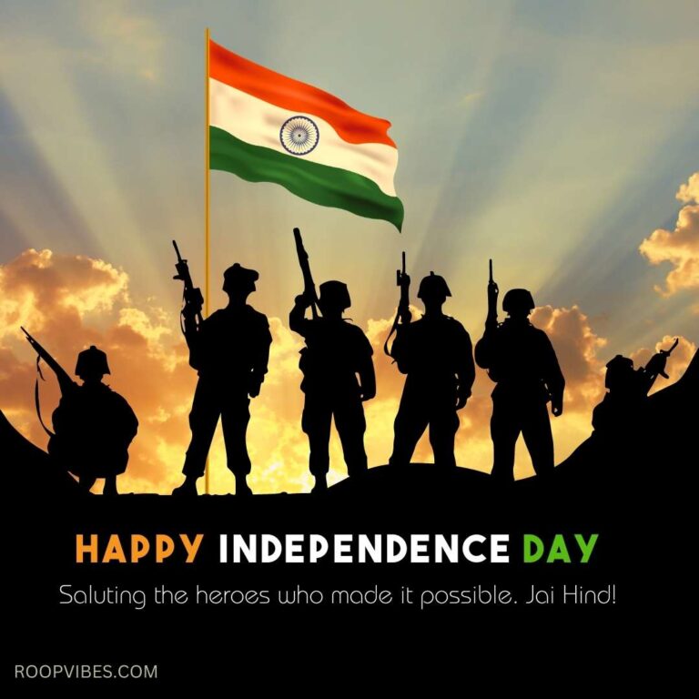 Happy Independence Day Image Of Soldiers With Tricolor | Roopvibes