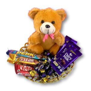 Chocolate With Cute Teddy Hamper | Roopvibes