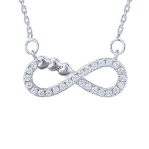 Giva Silver Infinity Heart Necklace | Roopvibes